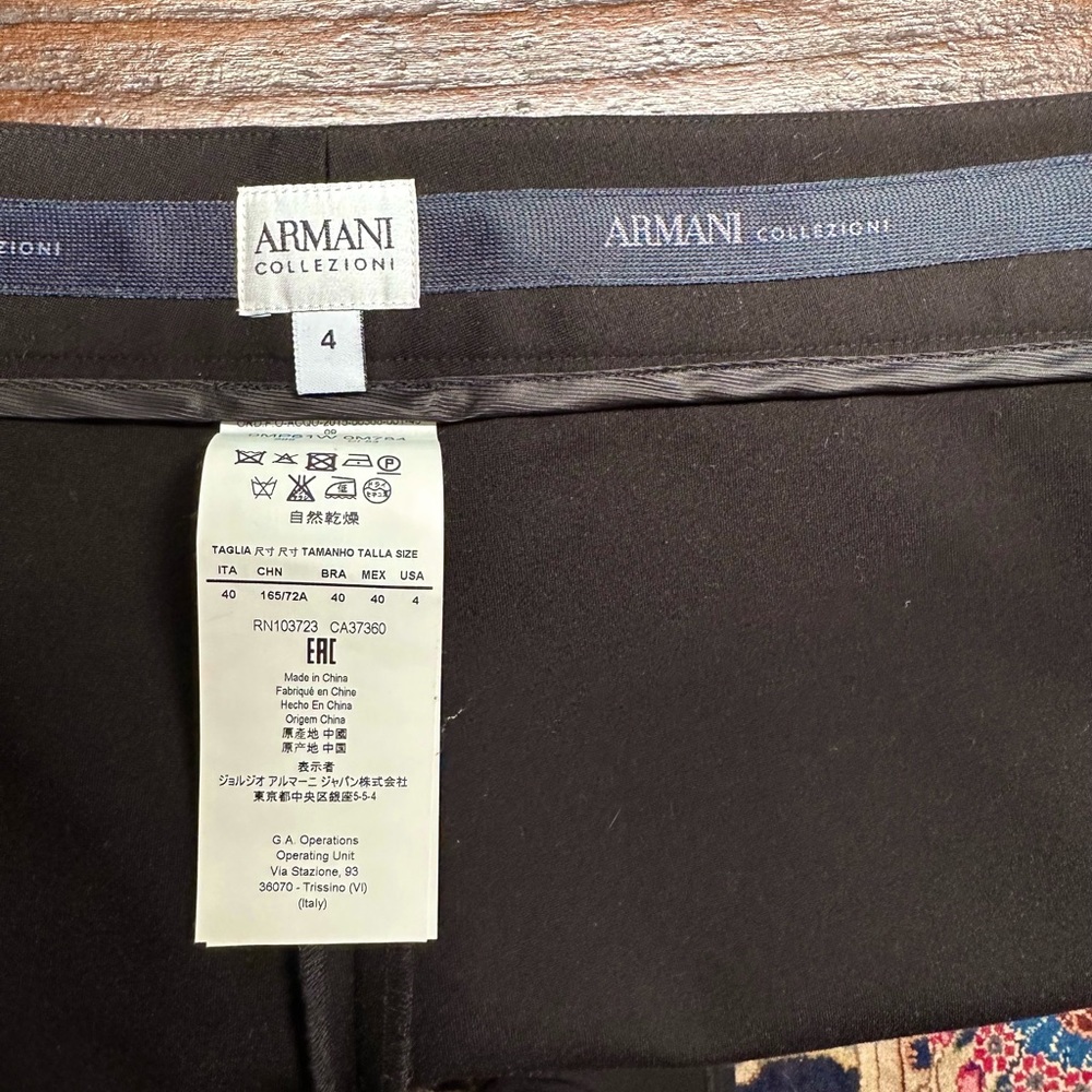 Armani Collezioni Business Ware Black Pants size 4